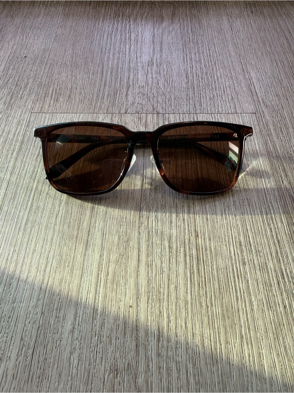 quay australia algorithm brown tortoise small frame square sunglasses eyewear